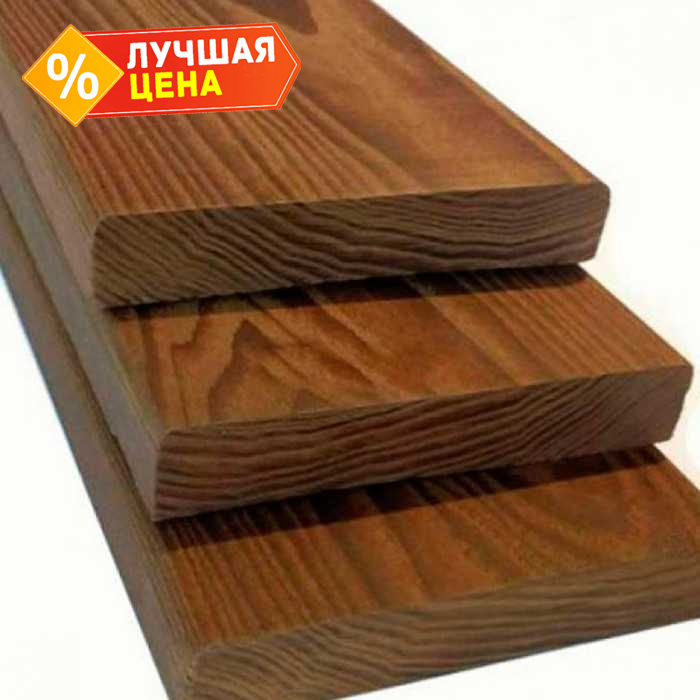 Строганная доска 20x120x1000 мм Экстра термо-ель Коричневый